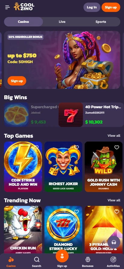 Coolzino Casino App visual