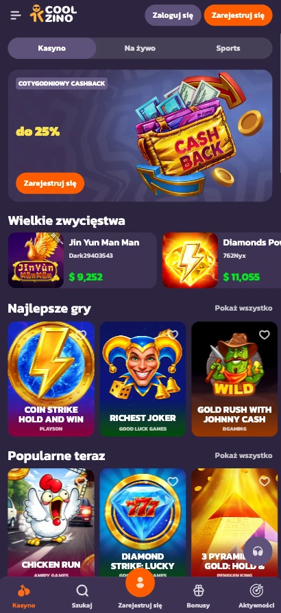 Coolzino Casino App w Polsce – jak grać wygodnie na telefonie visual