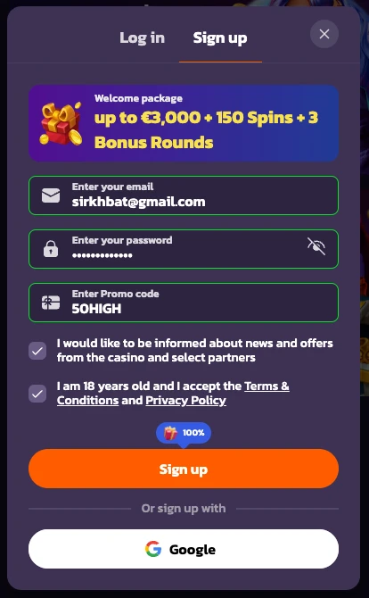 Coolzino Casino Registration visual