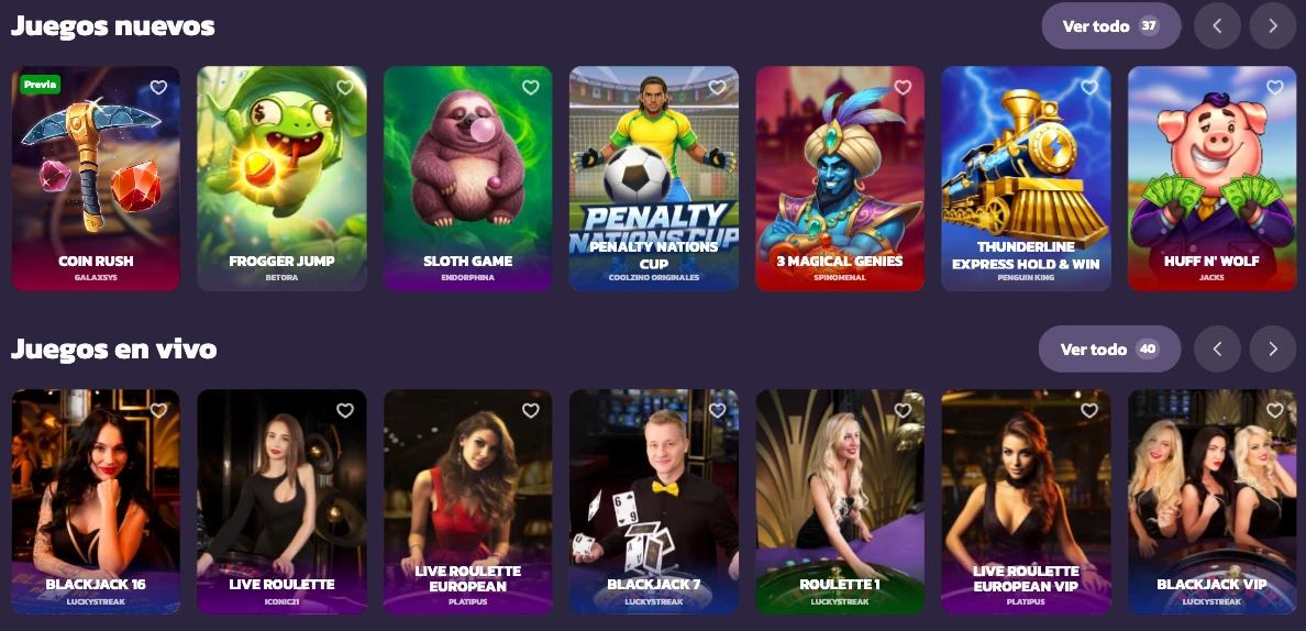 Coolzino Casino en España visual